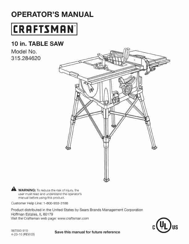 Craftsman Saw 315 28462-page_pdf